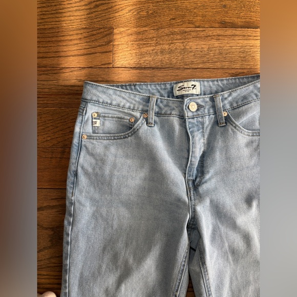 Seven7 Women's Stretch High Waist 90's Straight Jean Size 6 Light Wash - Picture 4 of 7